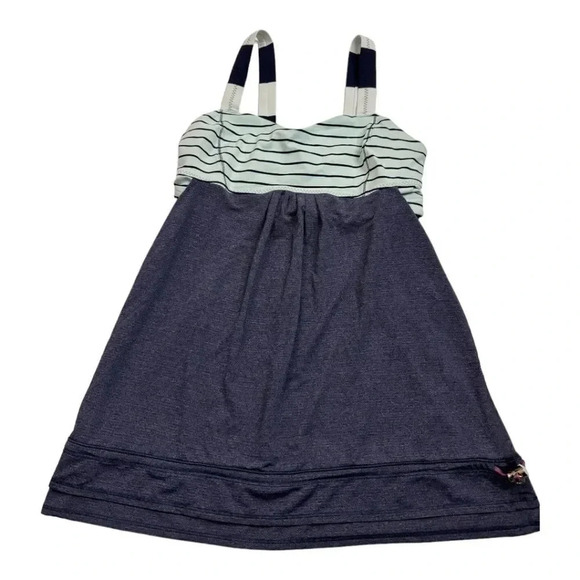 Lululemon Run Back on Track Tank Navy Blue And White Size 8 - Picture 1 of 8